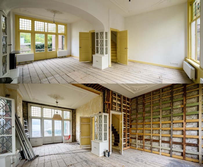Burgy Bouwbedrijf restauratie woonhuis Den Haag woonkamer met toog