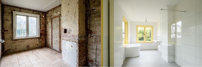 Burgy Bouwbedrijf restauratie woonhuis Den Haag badkamer